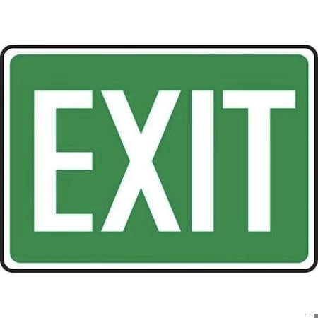 Accuform Exit Sign, Adhesive Dura-Poly, 14 in W, 10 in H MEXT521XV